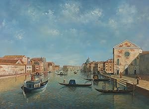 20th Century Oil - View Towards Santa Maria della Salute