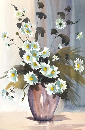 Daphne Vulliamy (1921-2010) - 20th Century Watercolour, Daisies