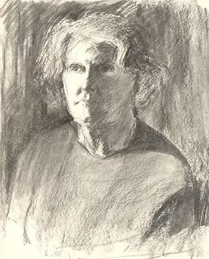 Jane Bond RP NEAC - 20th Century Charcoal Drawing, Standing in the Light