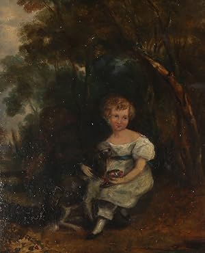 Early 19th Century Oil - Boy And His Dog