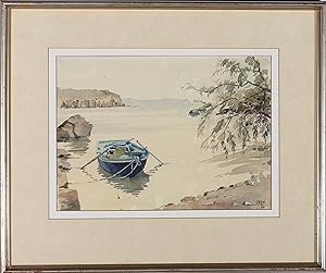 Bild des Verkufers fr P. B. Drunthorne - 1984 Watercolour, Meloi Beach, Patmos, Greece zum Verkauf von Sulis Fine Art