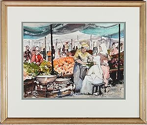Renee Thornton - Framed 20th Century Watercolour, Dalyan Market