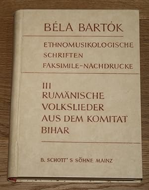 Ethnomusikologische Schriften, Faksimile Nachdrucke - III: Rumänische Volkslieder aus dem Komitat...