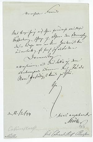 Bild des Verkufers fr Eigenh. Brief mit U. zum Verkauf von Antiquariat INLIBRIS Gilhofer Nfg. GmbH