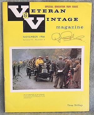 Immagine del venditore per V & V Veteran & Vintage Magazine November 1966 Volume 11 Number 3 - Special Bright Run Issue venduto da Argyl Houser, Bookseller