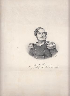 Bild des Verkufers fr portrt. Brustbild in Uniform. Lithographie von Bendison (?), Bild: ca. 13 x 11, Blatt: ca. 35 x 26,5 cm, o. J. zum Verkauf von Antiquariat Michael Eschmann