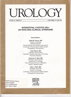 Urology Vol 57 No. 6A Supplement to June 2001: Interstitial Cystitis 2001-An Evolving Clinical Sy...