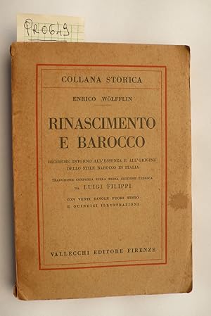Rinascimento e Barocco, ricerche intorno all'essenza e all'origine dello stile Barocco in Italia