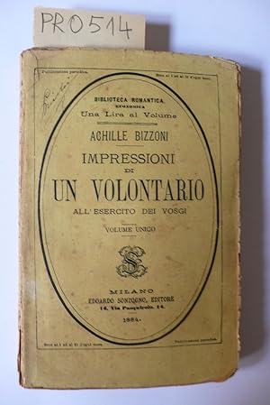 Immagine del venditore per Impressioni di un volontario all'esercito dei Vosgi venduto da Studio Bibliografico Restivo Navarra