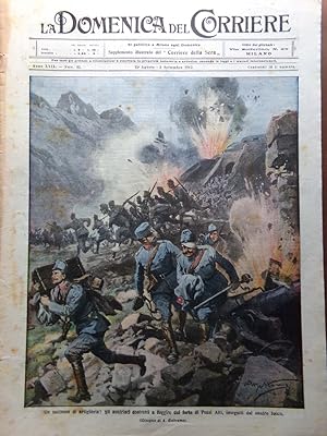 La Domenica del Corriere 29 Agosto 1915 WW1 Forte Pozzi Alti Alpini di Tolmezzo