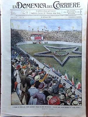 La Domenica del Corriere 2 Maggio 1915 WW1 Natale Roma Colonie Lago Scanno Russi