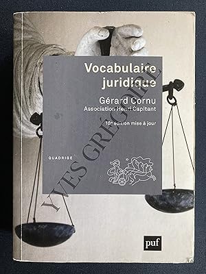 Image du vendeur pour VOCABULAIRE JURIDIQUE mis en vente par Yves Grgoire