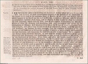 Bruntisland Beer Duties Act 1719 c. 8. An Act for laying a Duty of two Pennies Scots, or One sixt...