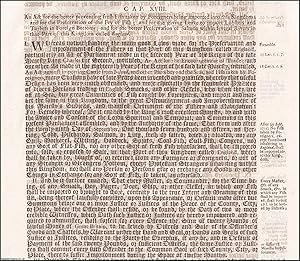 Fish Act 1714 c. 18. An Act for the better preventing fresh Fish taken by Foreigners being import...