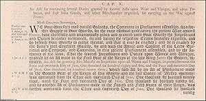 Taxation Act 1695 c. 10. An Act for Continuing several Duties granted by former Acts upon Wine an...
