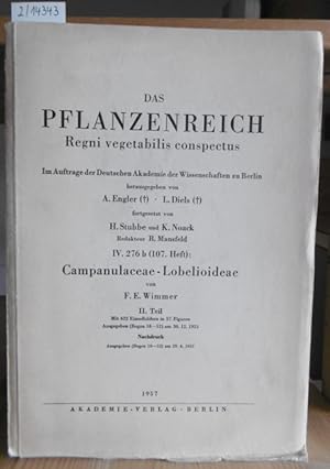 Bild des Verkufers fr Campanulaceae-Lobelioideae. II. Teil (Bogen 18-52). Nachdruck der Ausgabe 1953. zum Verkauf von Versandantiquariat Trffelschwein