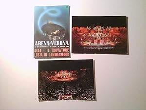 Verona. Italien. Konvolut aus drei Karten. Arena di Verona. Aida - Il Trovatore, Lucia di Lammerm...