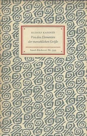 Bild des Verkufers fr Von den Elementen der menschlicher Gre : Insel-Bcherei Nr. 593 zum Verkauf von bcher-stapel