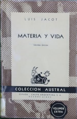 Seller image for Materia y vida for sale by Librera Alonso Quijano