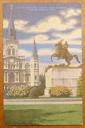 Jackson Monument and St. Louis Cathedral, New Orleans, LA
