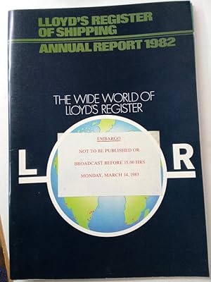 Bild des Verkufers fr Lloyd's Register of Shipping. Annual Report 1982. zum Verkauf von Plurabelle Books Ltd