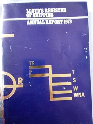 Bild des Verkufers fr Lloyd's Register of Shipping. Annual Report 1978. zum Verkauf von Plurabelle Books Ltd