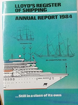 Bild des Verkufers fr Lloyd's Register of Shipping. Annual Report 1984. zum Verkauf von Plurabelle Books Ltd