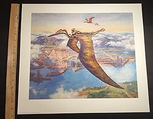 Skybax Rider (fine art print issued with Dinotopia)