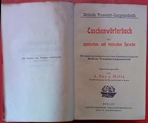 Image du vendeur pour Langenscheidts Taschenwrterbcher fr Reise, Lektre, Konversation und den Schulgebrauch. Taschenwrterbuch der spanischen und deutschen Sprache. mis en vente par biblion2