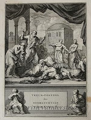 [Antique title page, 1699] Ondergang van vorstinnen [Treur-tooneel der doorluchtige vrouwen], pub...