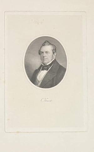 [Original etching and engraving, 1846] Portrait print of architect and painter Christiaan Kramm b...