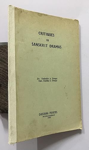 Imagen del vendedor de Critiques On Sanskrit Dramas a la venta por Prabhu Book Exports