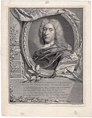 Seller image for Antique Print-PORTRAIT-PIETER RABUS-POET-NAKED COUPLE-Houbraken-Bodecker-1743 for sale by Pictura Prints, Art & Books
