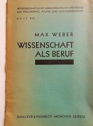 Wissenschaft als Beruf.