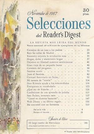 Imagen del vendedor de SELECCIONES DEL READER'S DIGEST. NOVIEMBRE 1967 a la venta por Librera Vobiscum