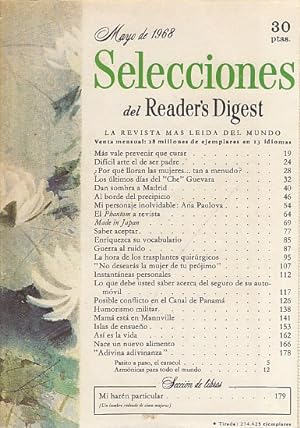 Imagen del vendedor de SELECCIONES DEL READER'S DIGEST. MAYO 1968 a la venta por Librera Vobiscum