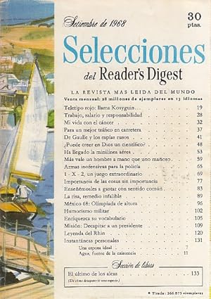 Imagen del vendedor de SELECCIONES DEL READER'S DIGEST. SEPTIEMBRE 1968 a la venta por Librera Vobiscum