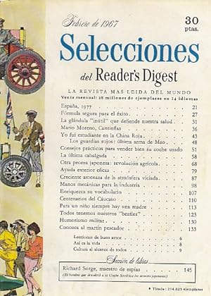 Imagen del vendedor de SELECCIONES DEL READER'S DIGEST. FEBRERO 1967 a la venta por Librera Vobiscum