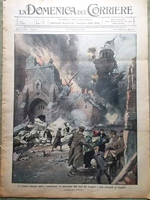 La Domenica del Corriere 6 Febbraio 1916 WW1 Nieuport Barbiere Siviglia Boggiani