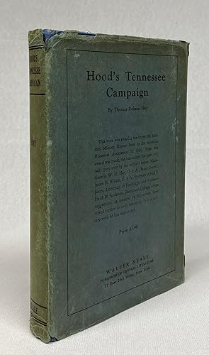 Immagine del venditore per Hood's Tennessee Campaign venduto da Cleveland Book Company, ABAA