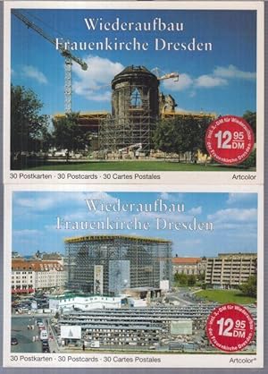 Bild des Verkufers fr Wiederaufbau Frauenkirche Dresden. 2 Teile mit insgesamt 60 farbigen Postkarten. zum Verkauf von Antiquariat Carl Wegner