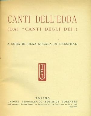 Immagine del venditore per Canti dell'Edda (Dai Canti degli Dei). venduto da FIRENZELIBRI SRL