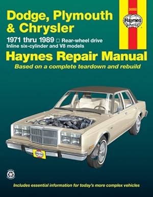 Image du vendeur pour Dodge Plymouth Chrysler (Rwd) : 1971 Thru 1989 mis en vente par GreatBookPrices