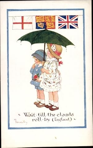 Seller image for Knstler Ansichtskarte / Postkarte Sowerby, Wait till the clouds roll by, England, Trachten, Landesflagge - Little Folks of Many Lands for sale by akpool GmbH