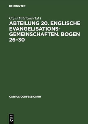 Bild des Verkufers fr Abteilung 20. Englische Evangelisationsgemeinschaften. Bogen 2630 zum Verkauf von AHA-BUCH GmbH