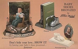 Baby Shoe Bronzing Shine Sentimental Anaheim USA Advertising Postcard