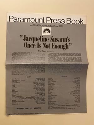 Seller image for Once is Not Enough Pressbook 1975 Kirk Douglas, Alexis Smith for sale by AcornBooksNH