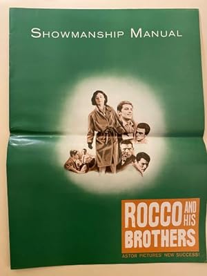 Imagen del vendedor de Rocco and His Brothers Pressbook 1961 Alain Delon, Renato Salvatori a la venta por AcornBooksNH