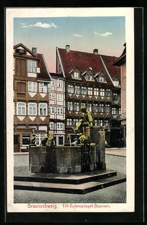 Bild des Verkäufers für Ansichtskarte Braunschweig, der Till-Eulenspiegel-Brunnen zum Verkauf von Bartko-Reher