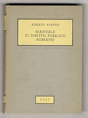 Bild des Verk�ufers f�r Manuale di diritto pubblico romano. zum Verkauf von Libreria Oreste Gozzini snc